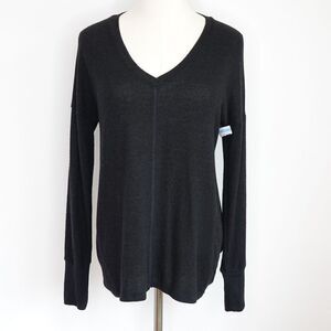 Gibson XS Rayon Blend V Neck Charcoal Sweater NWOT
